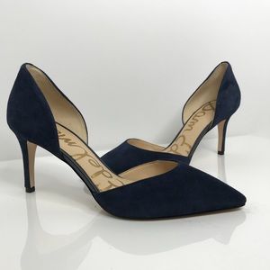 Sam Edelman Suede Telsa Pumps Navy Blue Size 7.5